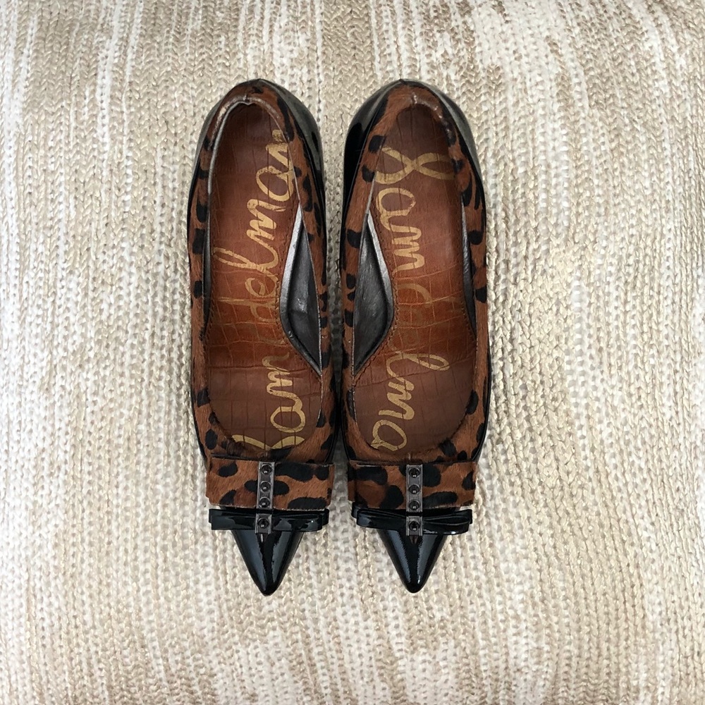 Sam Edelman Cheetah Print Heels with Spiked Bow